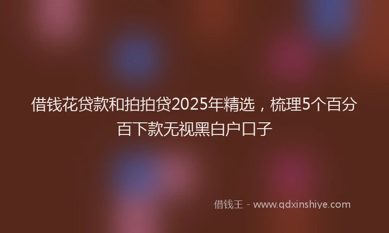 借钱花贷款和拍拍贷2025年精选，梳理5个百分百下款无视黑白户口子