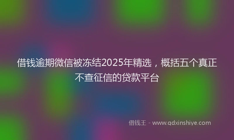 借钱逾期微信被冻结2025年精选，概括五个真正不查征信的贷款平台