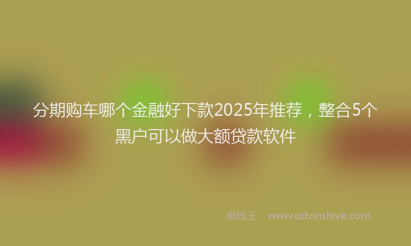 分期购车哪个金融好下款2025年推荐，整合5个黑户可以做大额贷款软件