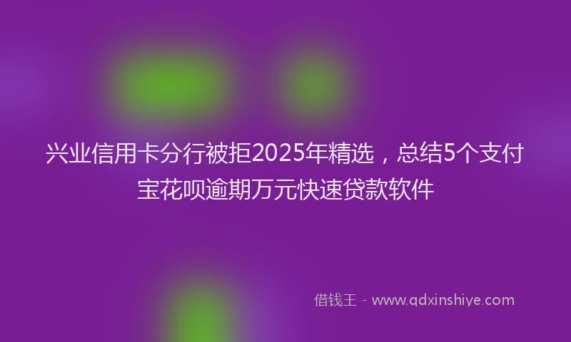 兴业信用卡分行被拒2025年精选，总结5个支付宝花呗逾期万元快速贷款软件