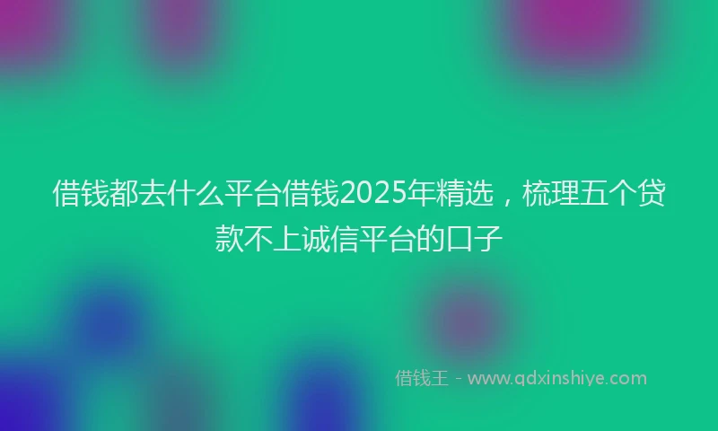 借钱都去什么平台借钱2025年精选，梳理五个贷款不上诚信平台的口子