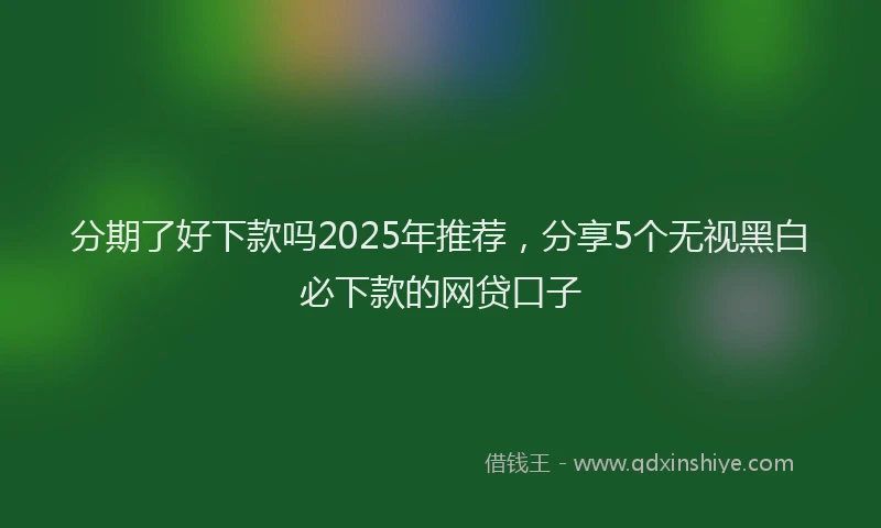 分期了好下款吗2025年推荐，分享5个无视黑白必下款的网贷口子