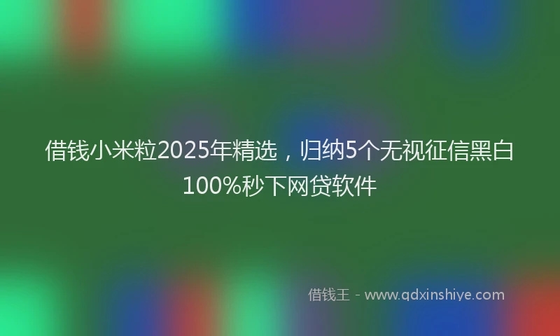 借钱小米粒2025年精选，归纳5个无视征信黑白100%秒下网贷软件