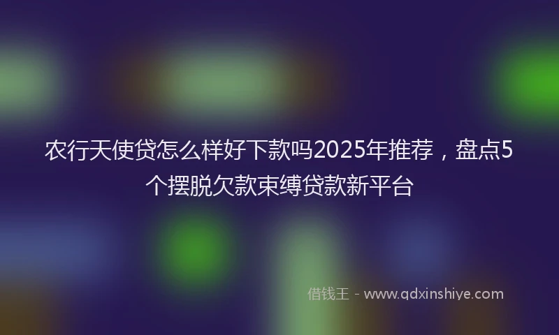 农行天使贷怎么样好下款吗2025年推荐，盘点5个摆脱欠款束缚贷款新平台