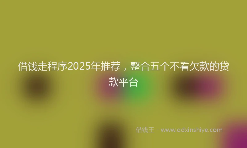 借钱走程序2025年推荐，整合五个不看欠款的贷款平台