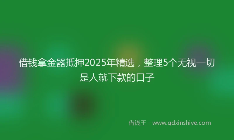 借钱拿金器抵押2025年精选，整理5个无视一切是人就下款的口子