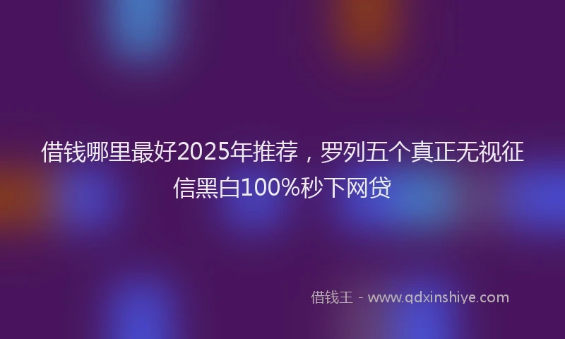 借钱哪里最好2025年推荐，罗列五个真正无视征信黑白100%秒下网贷