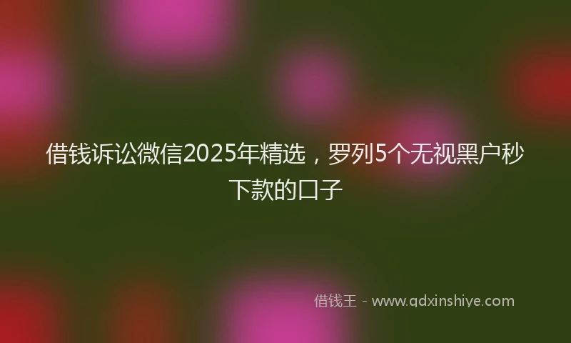 借钱诉讼微信2025年精选，罗列5个无视黑户秒下款的口子