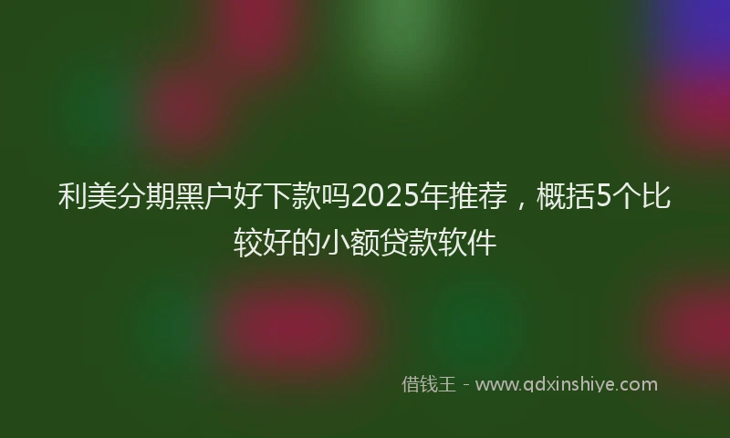 利美分期黑户好下款吗2025年推荐，概括5个比较好的小额贷款软件