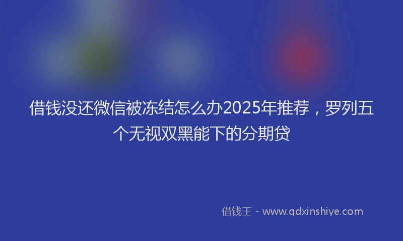 借钱没还微信被冻结怎么办2025年推荐，罗列五个无视双黑能下的分期贷