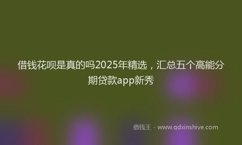 借钱花呗是真的吗2025年精选，汇总五个高能分期贷款app新秀