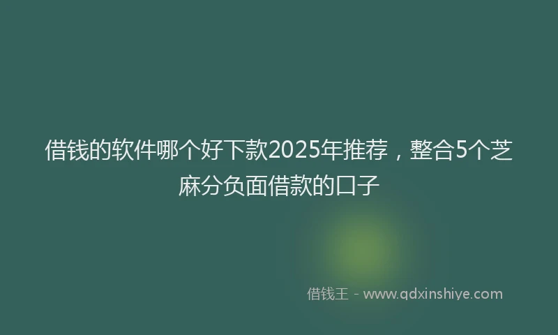 借钱的软件哪个好下款2025年推荐，整合5个芝麻分负面借款的口子
