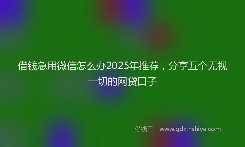 借钱急用微信怎么办2025年推荐，分享五个无视一切的网贷口子