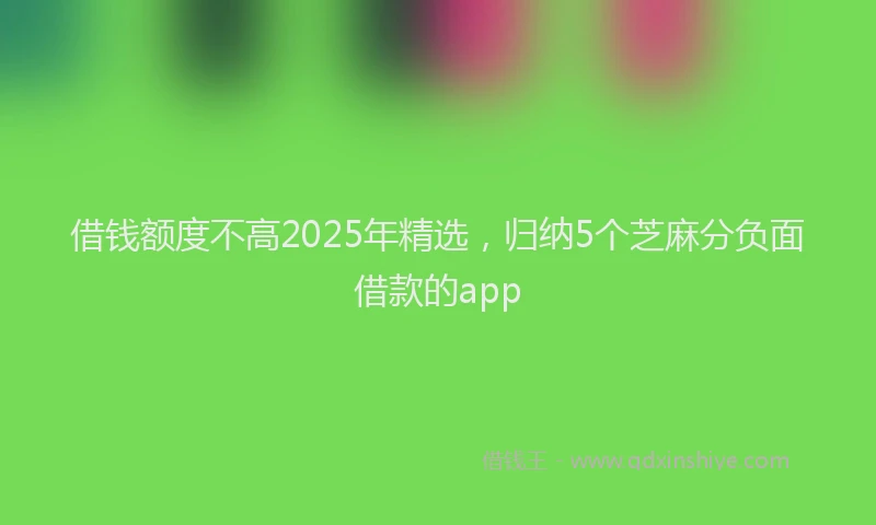 借钱额度不高2025年精选，归纳5个芝麻分负面借款的app