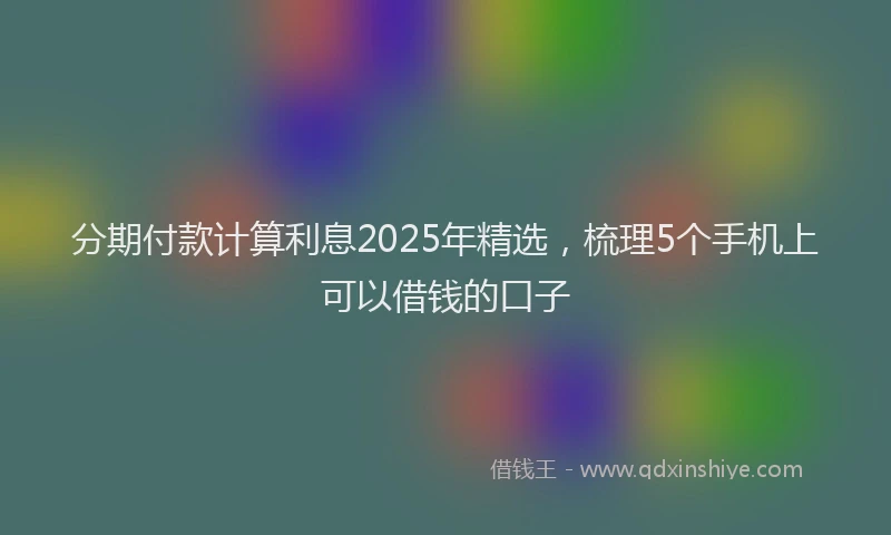 分期付款计算利息2025年精选，梳理5个手机上可以借钱的口子