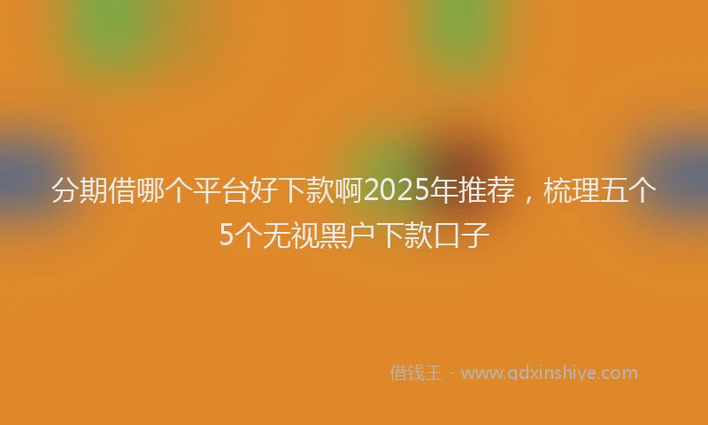 分期借哪个平台好下款啊2025年推荐，梳理五个5个无视黑户下款口子