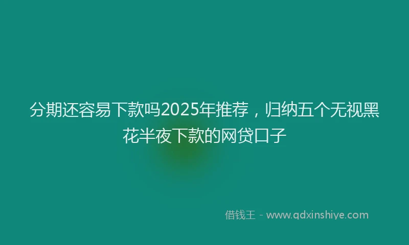 分期还容易下款吗2025年推荐，归纳五个无视黑花半夜下款的网贷口子