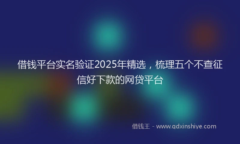 借钱平台实名验证2025年精选，梳理五个不查征信好下款的网贷平台