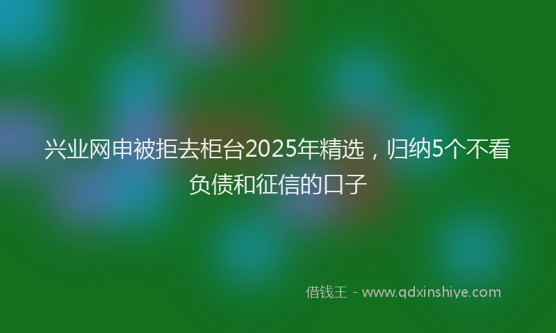 兴业网申被拒去柜台2025年精选，归纳5个不看负债和征信的口子