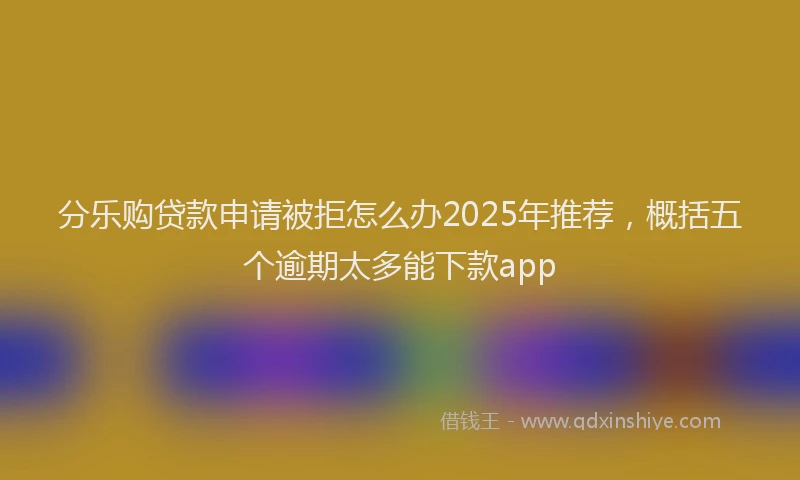 分乐购贷款申请被拒怎么办2025年推荐，概括五个逾期太多能下款app