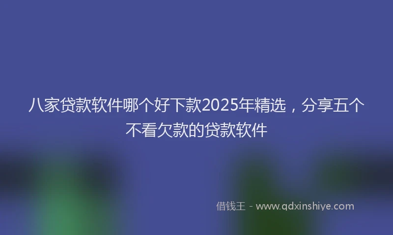 八家贷款软件哪个好下款2025年精选，分享五个不看欠款的贷款软件
