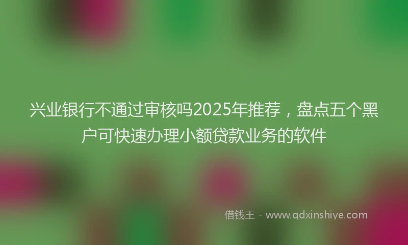 兴业银行不通过审核吗2025年推荐，盘点五个黑户可快速办理小额贷款业务的软件