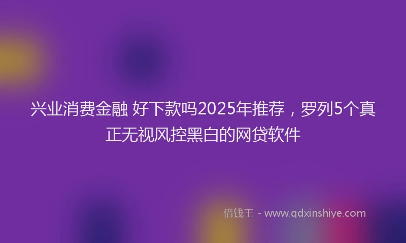 兴业消费金融 好下款吗2025年推荐，罗列5个真正无视风控黑白的网贷软件