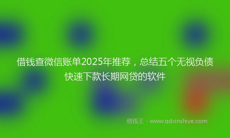 借钱查微信账单2025年推荐，总结五个无视负债快速下款长期网贷的软件