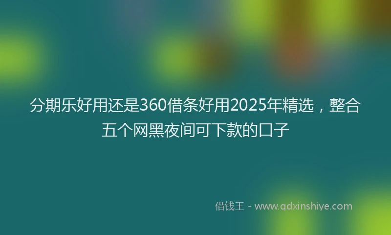 分期乐好用还是360借条好用2025年精选，整合五个网黑夜间可下款的口子