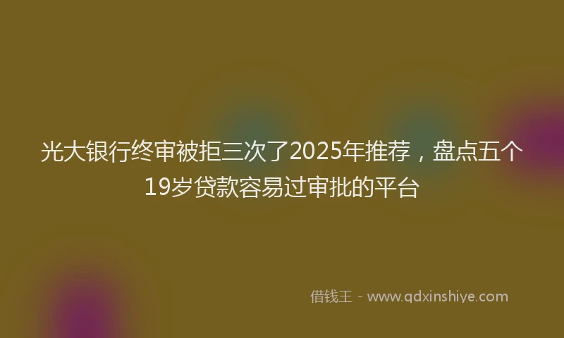光大银行终审被拒三次了2025年推荐，盘点五个19岁贷款容易过审批的平台