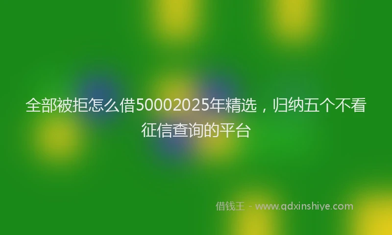 全部被拒怎么借50002025年精选，归纳五个不看征信查询的平台