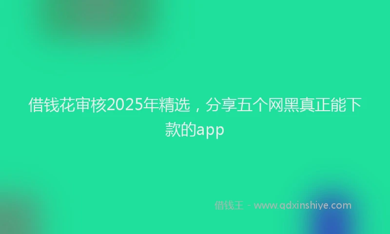 借钱花审核2025年精选，分享五个网黑真正能下款的app