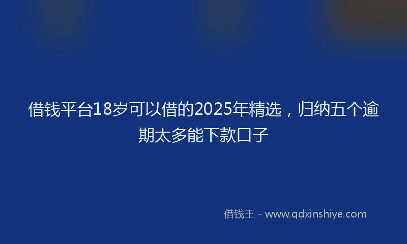 借钱平台18岁可以借的2025年精选，归纳五个逾期太多能下款口子