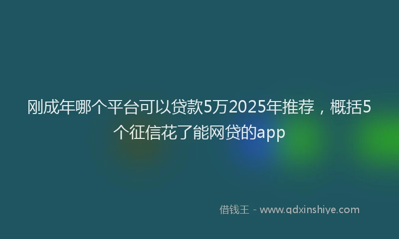 刚成年哪个平台可以贷款5万2025年推荐，概括5个征信花了能网贷的app