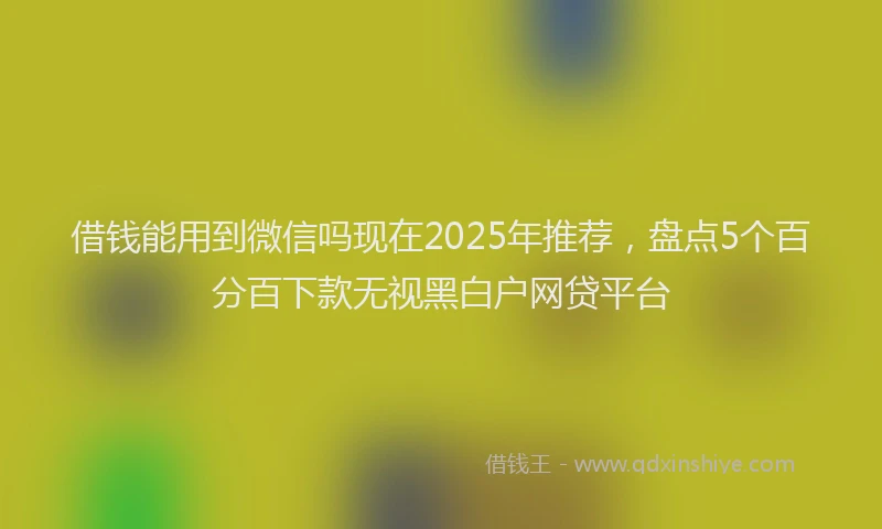 借钱能用到微信吗现在2025年推荐，盘点5个百分百下款无视黑白户网贷平台