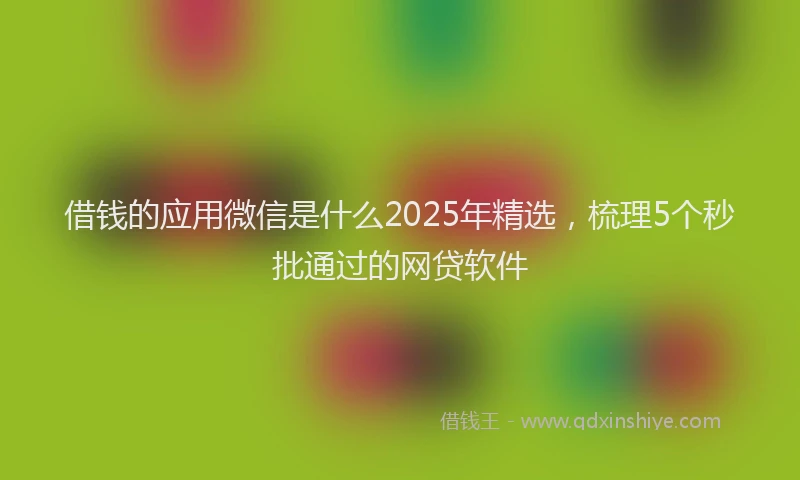 借钱的应用微信是什么2025年精选，梳理5个秒批通过的网贷软件