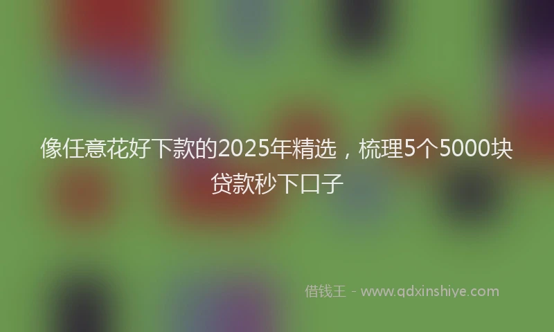 像任意花好下款的2025年精选，梳理5个5000块贷款秒下口子