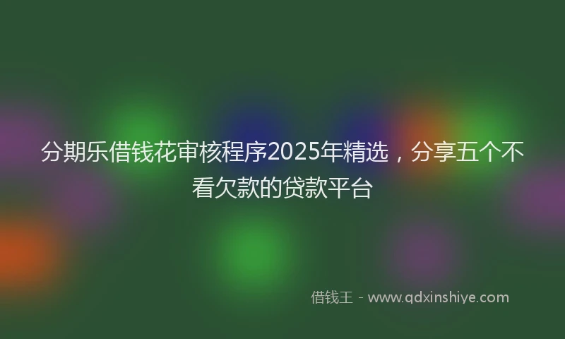 分期乐借钱花审核程序2025年精选，分享五个不看欠款的贷款平台