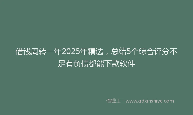 借钱周转一年2025年精选，总结5个综合评分不足有负债都能下款软件