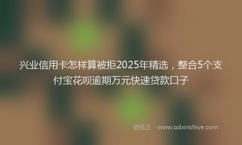 兴业信用卡怎样算被拒2025年精选，整合5个支付宝花呗逾期万元快速贷款口子