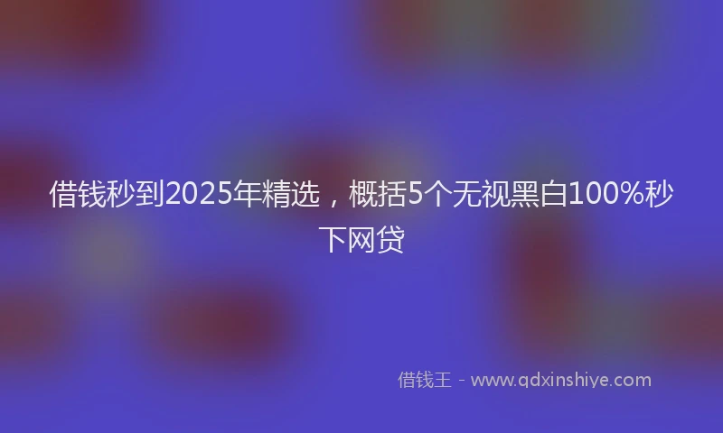 借钱秒到2025年精选，概括5个无视黑白100%秒下网贷