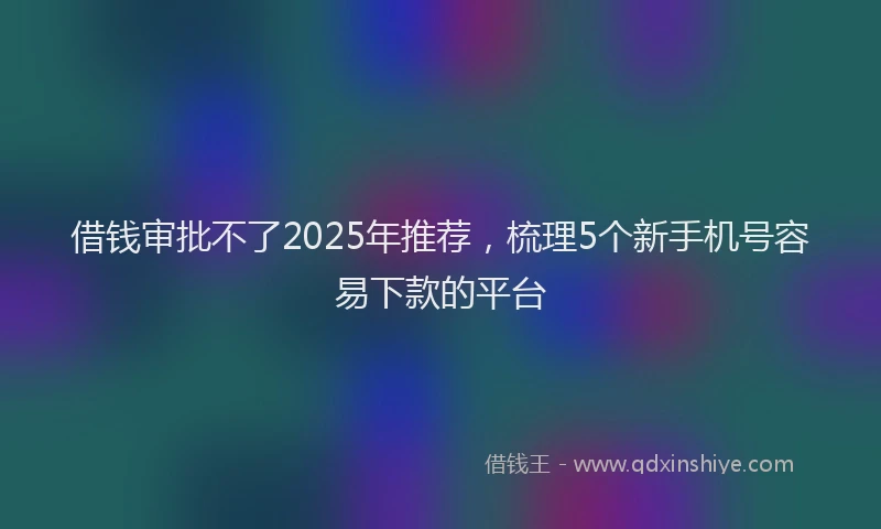 借钱审批不了2025年推荐，梳理5个新手机号容易下款的平台