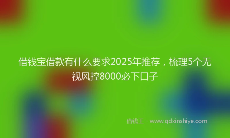 借钱宝借款有什么要求2025年推荐，梳理5个无视风控8000必下口子