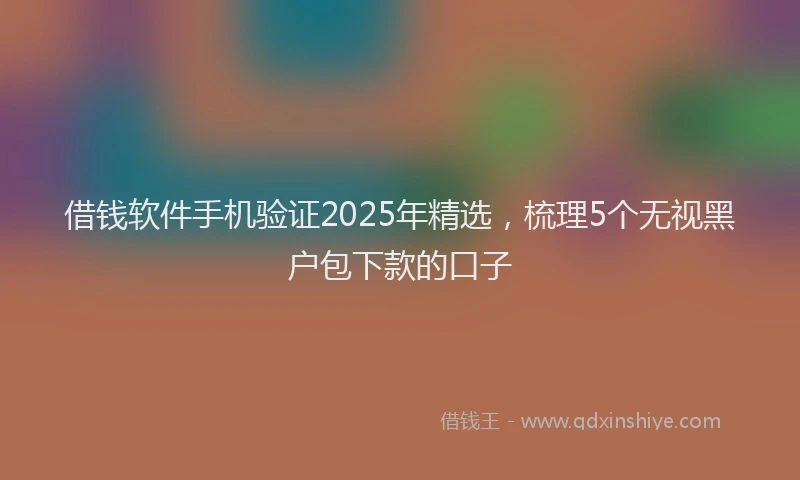 借钱软件手机验证2025年精选，梳理5个无视黑户包下款的口子