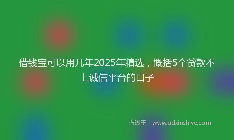 借钱宝可以用几年2025年精选，概括5个贷款不上诚信平台的口子