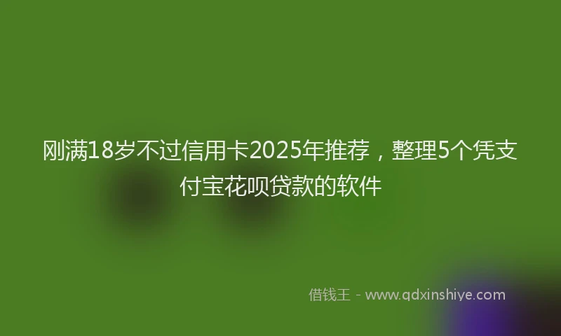 刚满18岁不过信用卡2025年推荐，整理5个凭支付宝花呗贷款的软件