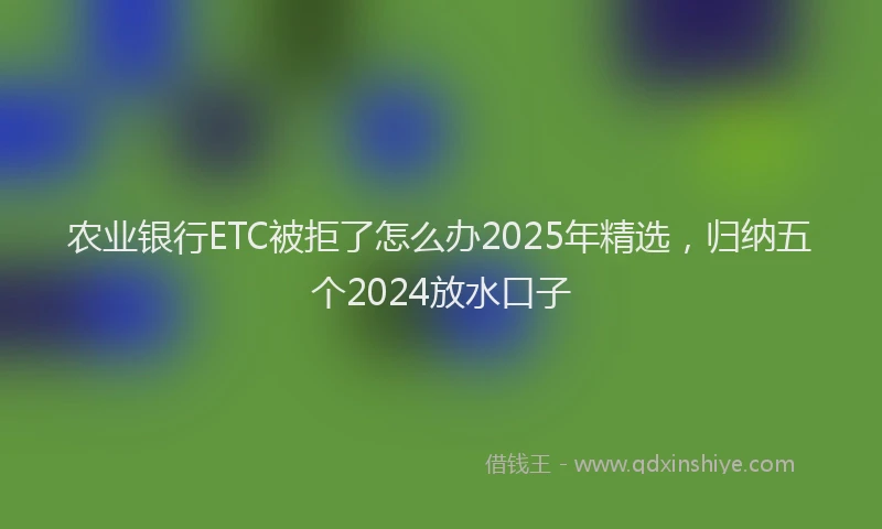 农业银行ETC被拒了怎么办2025年精选，归纳五个2024放水口子