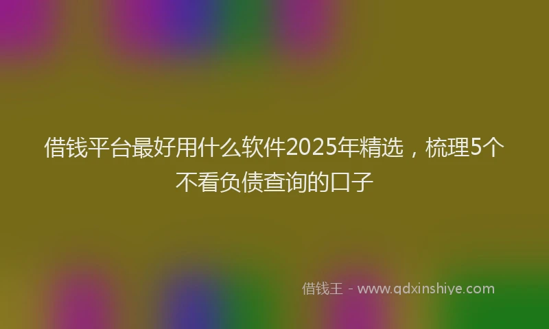 借钱平台最好用什么软件2025年精选，梳理5个不看负债查询的口子