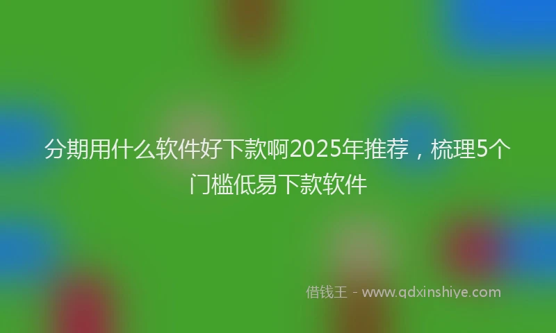 分期用什么软件好下款啊2025年推荐，梳理5个门槛低易下款软件