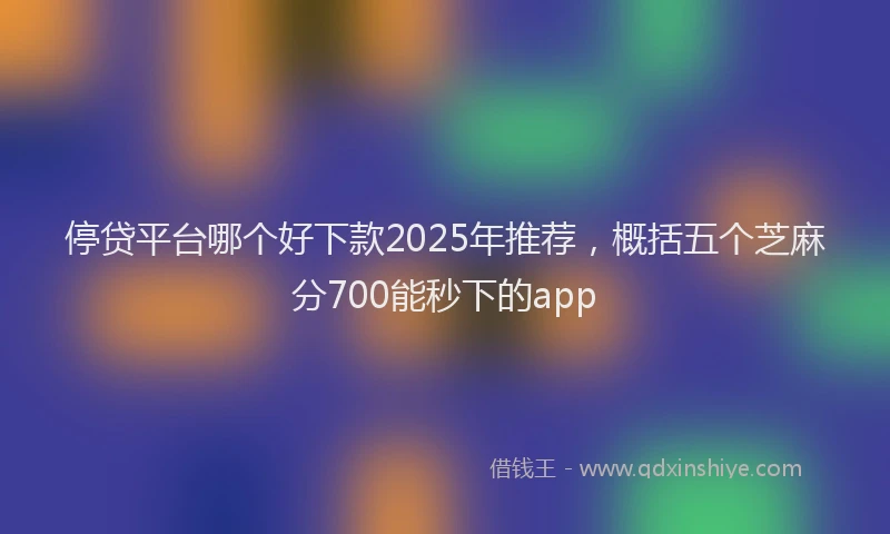 停贷平台哪个好下款2025年推荐，概括五个芝麻分700能秒下的app